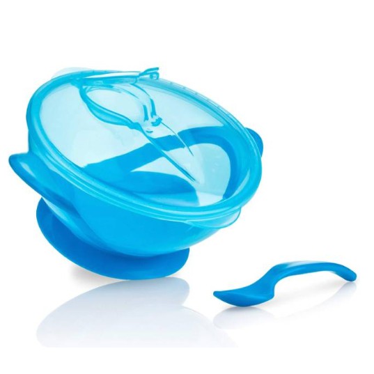 Nuby Garden Fresh Suction Bowl 'n Spoonlid -  Easy Go Suction Bowl and Spoon