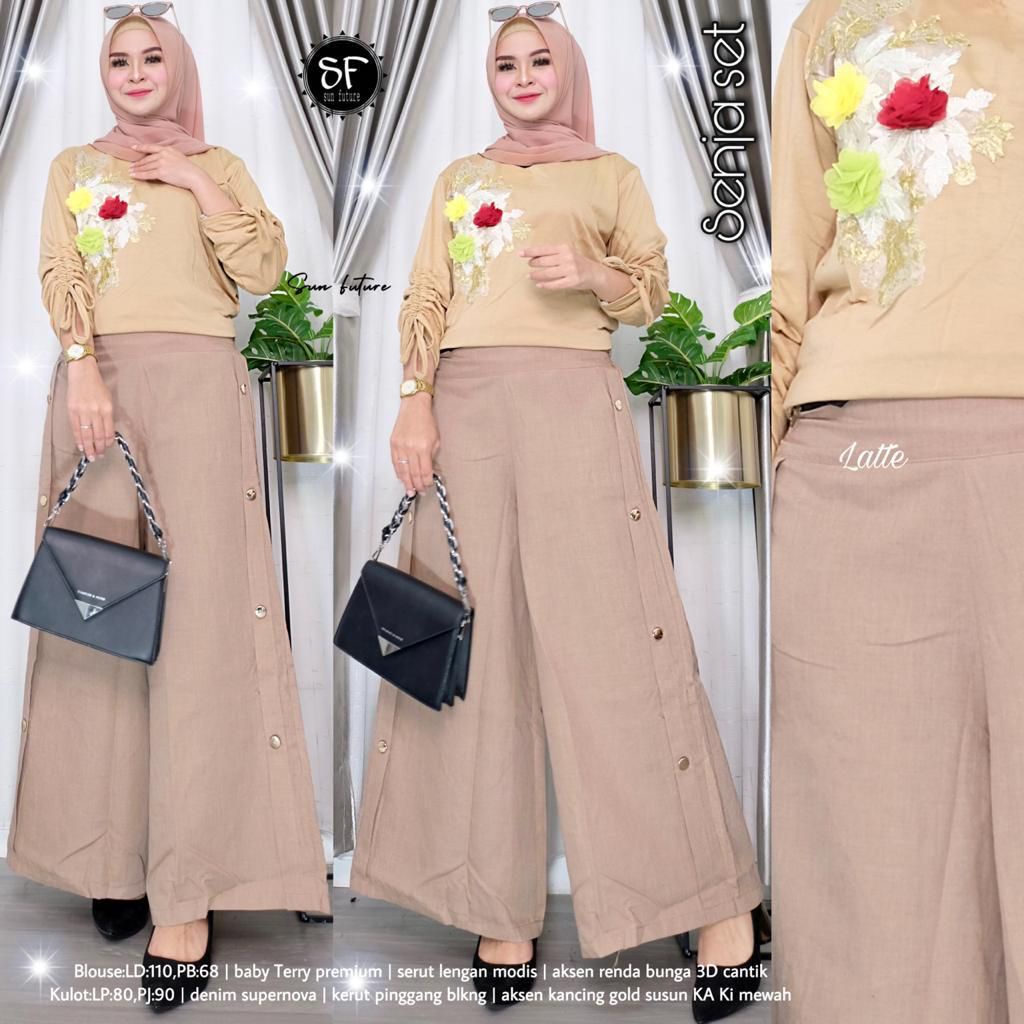 Paket Murah One Set Dewasa Casual Atasan Blouse Mix Celana Kulot Rok Setelan Kaos Modis Renda Senja