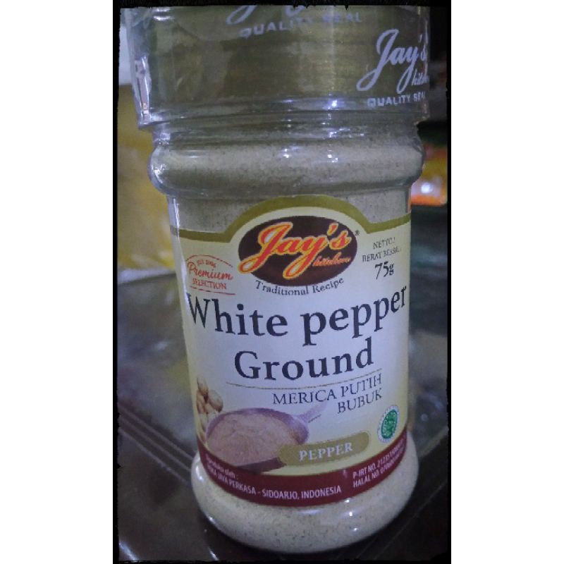 

Jay's White pepper ground (merica putih bubuk) murah packing ori 75gr