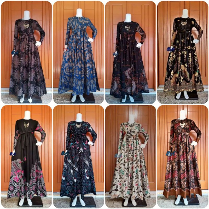 MS GAMIS BATIK SRIWEDARI MAXI BUMIL/BUSUI KATUN SOGAN ALLSIZE DAN JUMBOG