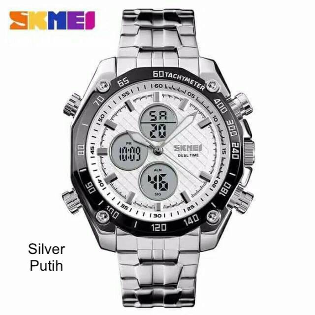 Jam Tangan Pria / SKMEI AD 1302 / Stainless Steel / Jam Tangan AD SKMEI Original / SKMEI