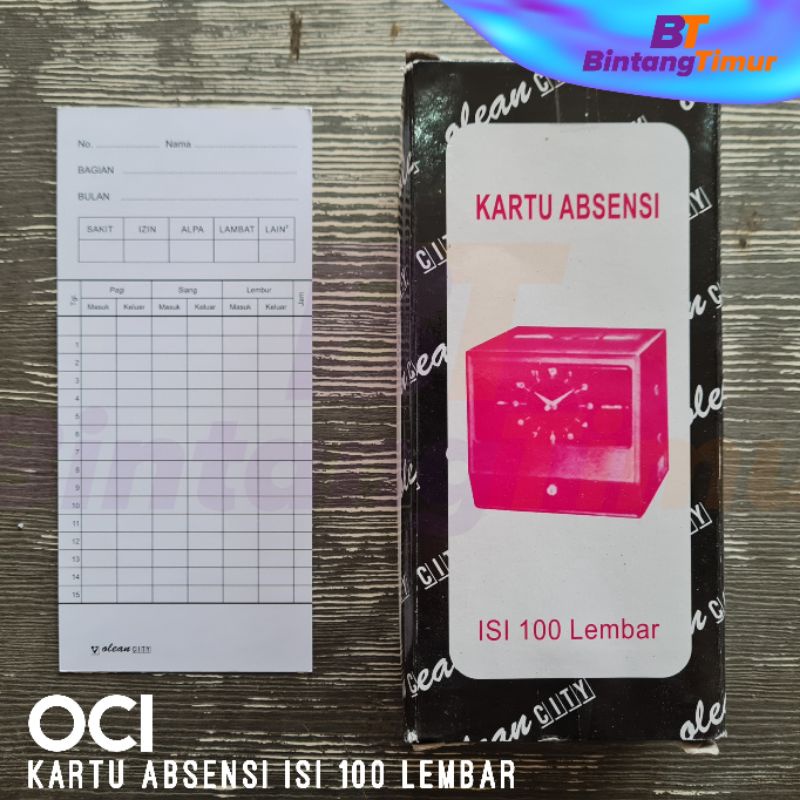 

Kartu Absensi OCI isi 100 lembar
