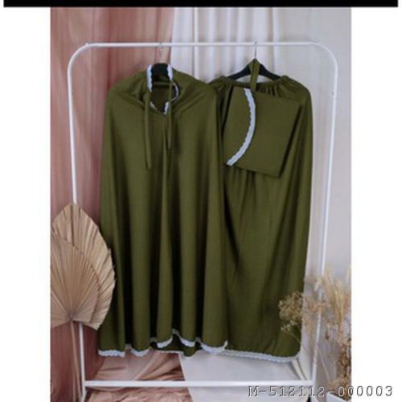 MUKENA DEWASA RENDA POLOS HYGET VYLI-139Variasi：NAVY, MILO, HITAM, COKSU, MUSTARD, MAROON, HIJAU ARM