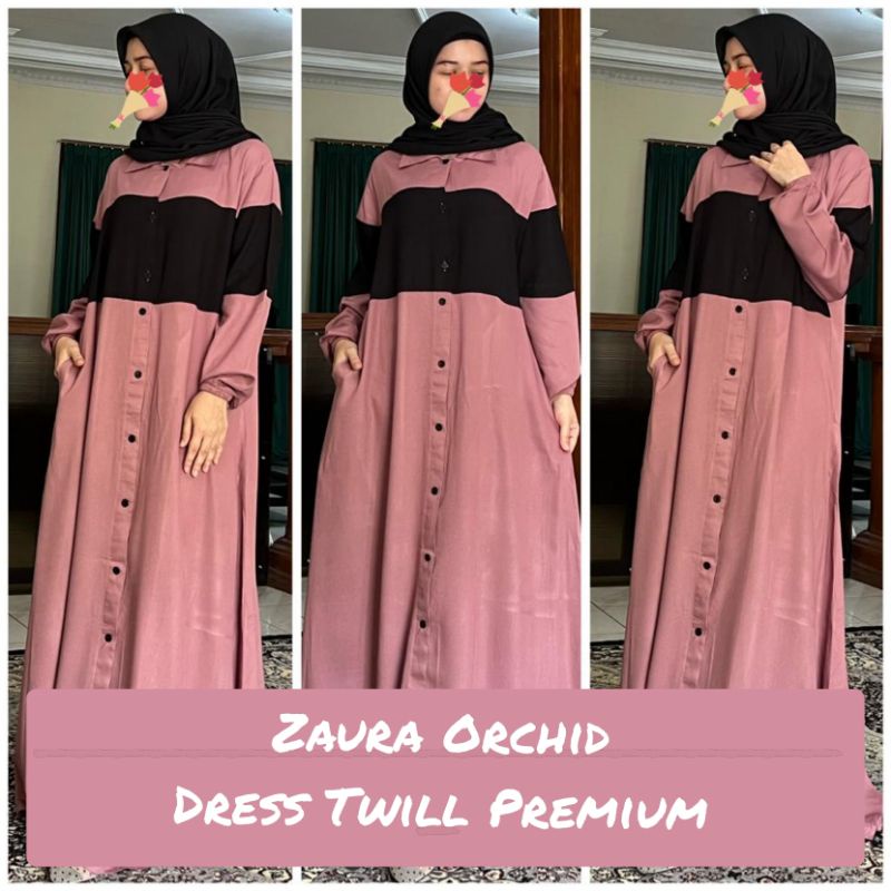 NONI Dress || Gamis Kombinasi || Gamis Twill Premium || Gamis big size || PB 140 cm