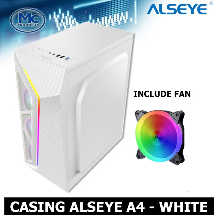 Alseye PC Casing Gaming Case A4 PUTIH