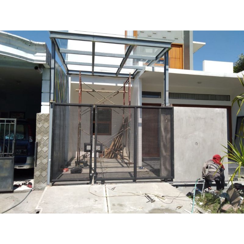 Jual Pagar industrialis perforated / pagar plat minimalis / pagar