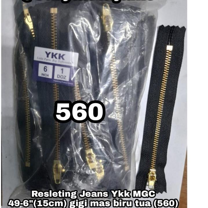⸨QoT ♞⸩ Resleting Jeans Ykk 6"(15cm) MGC49 gigi mas =rp.40.600/12pcs |Restok.lagi