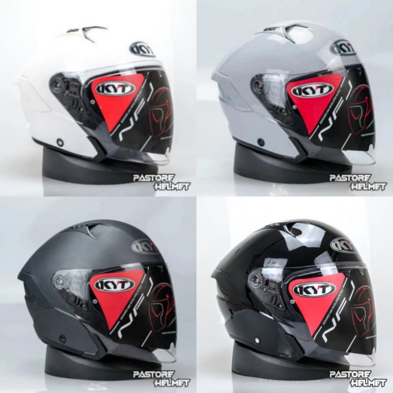 Helm KYT NFJ Solid Putih / NFJ Putih Polos / NFJ Plain White / NFJ Black Doff / NFJ Asphalt Grey Gor