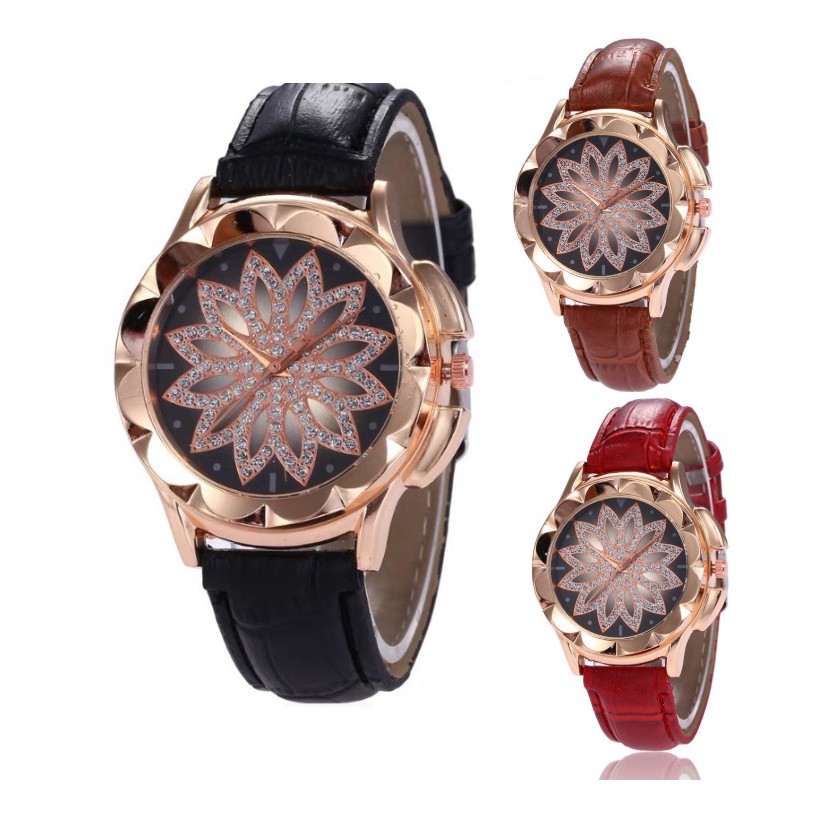 Jam Tangan Wanita SPIN DIAMOND 02 Korea Fashion Women Analog Watch Jam cewe
