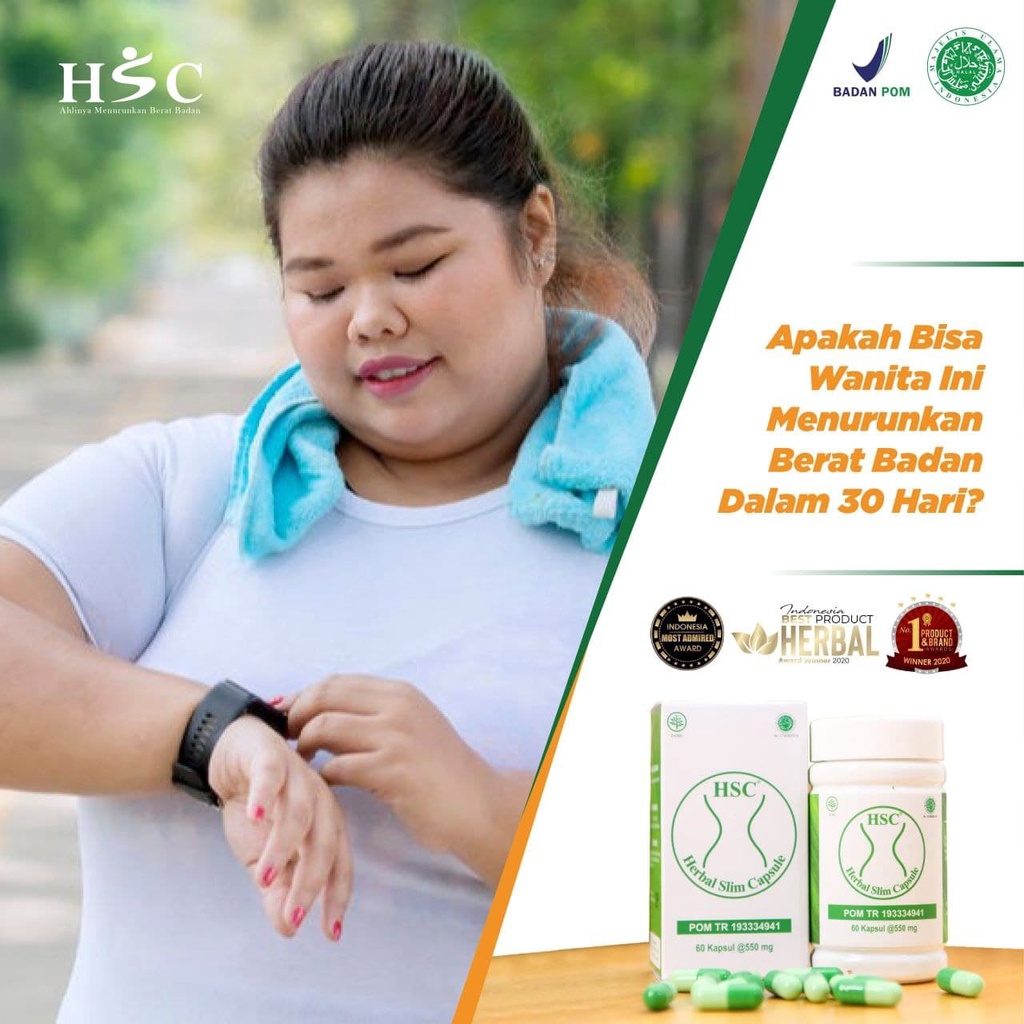 [Bisa COD] HSC herbal slim capsule HSC pelangsing herbal HSC pelangsing tubuh