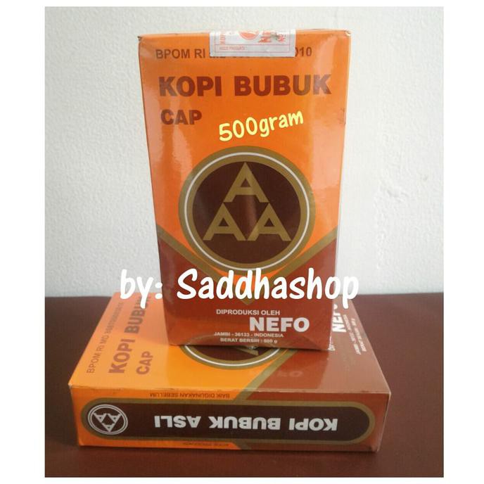 

ENAK Kopi Murni Bubuk Hitam Excelsa Nikmat Asli Cap AAA Nefo Jambi 500gram BANYAK RASA