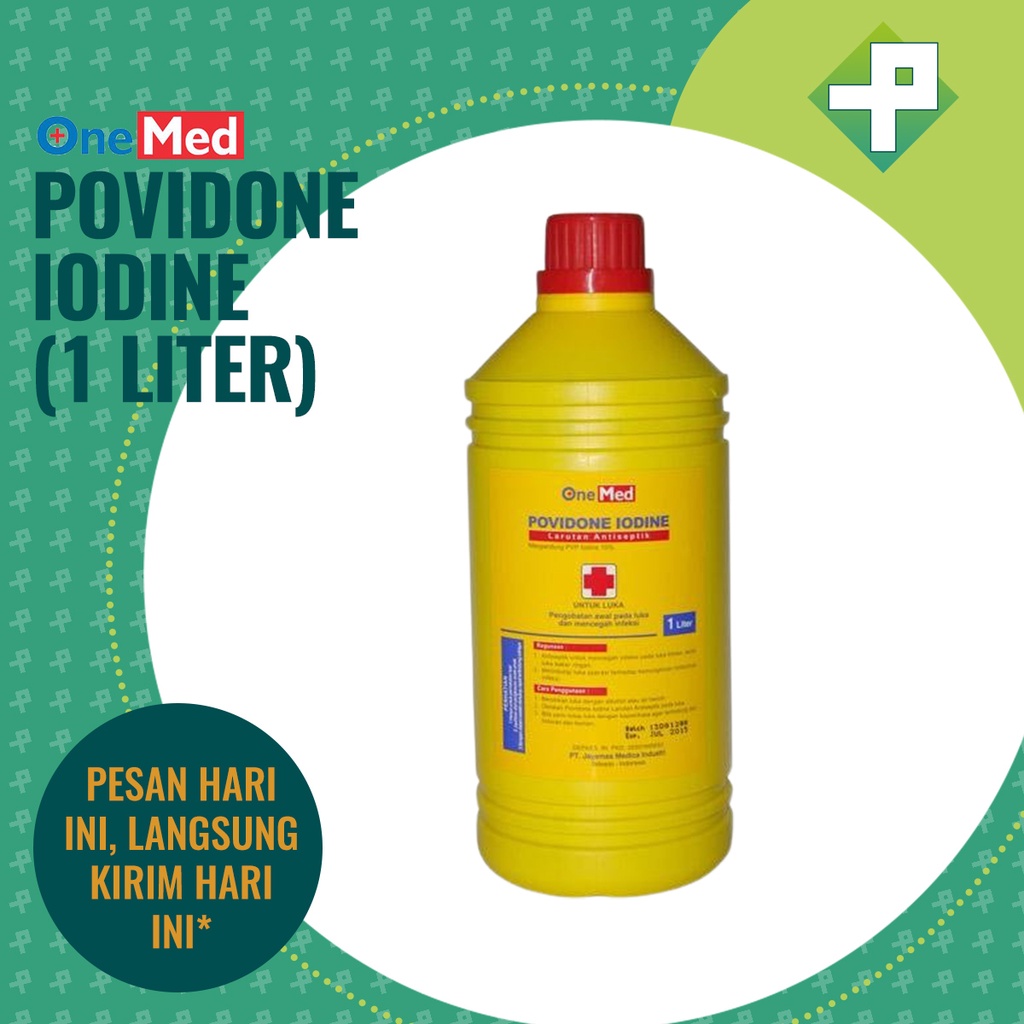 Povidone Iodine Ecodine 1 Liter Onemed / Obat Merah Antiseptik 1 Liter