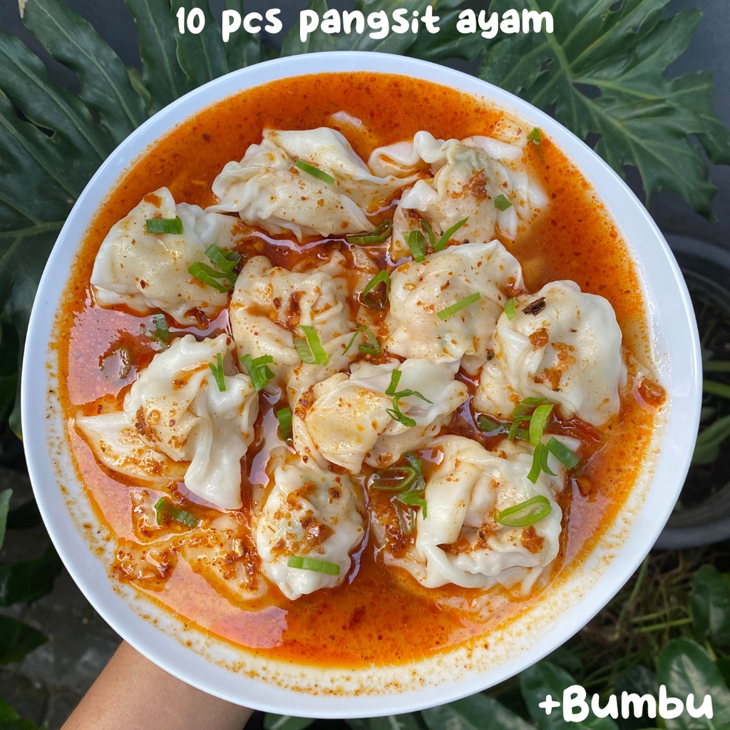 

PANGSIT AYAM KUAH PEDAS/ ISI 10 PCS / PANGSIT AYAM GORENG ATAU KUKUS KUAH/ PANGSIT KUAH PEDAS