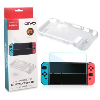 Oivo Tempered Glass with Silicone Soft TPU Case IV-SW036 for Nintendo Switch