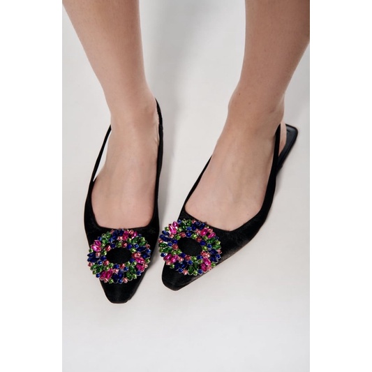 [7.7 Boombastis Sale⚡] - SEPATU WANITA FLAT SHOES DIAMOND ZS464 PREMIUM IMPORT