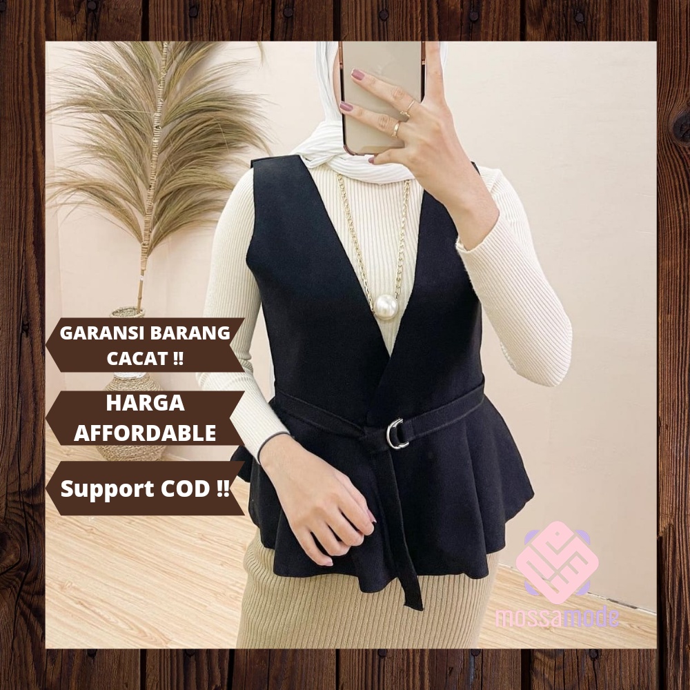 AMI SET BLOUSE -  Baju Set Rompi Rajut Wanita Kekinian 2in1