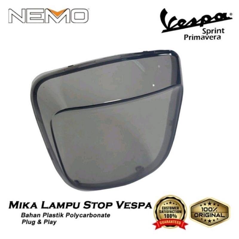 Mika Cover Stoplamp Belakang Vespa Mika Smoke Nemo / Tutup Lampu Stop / Stop Lamp - Charmoto