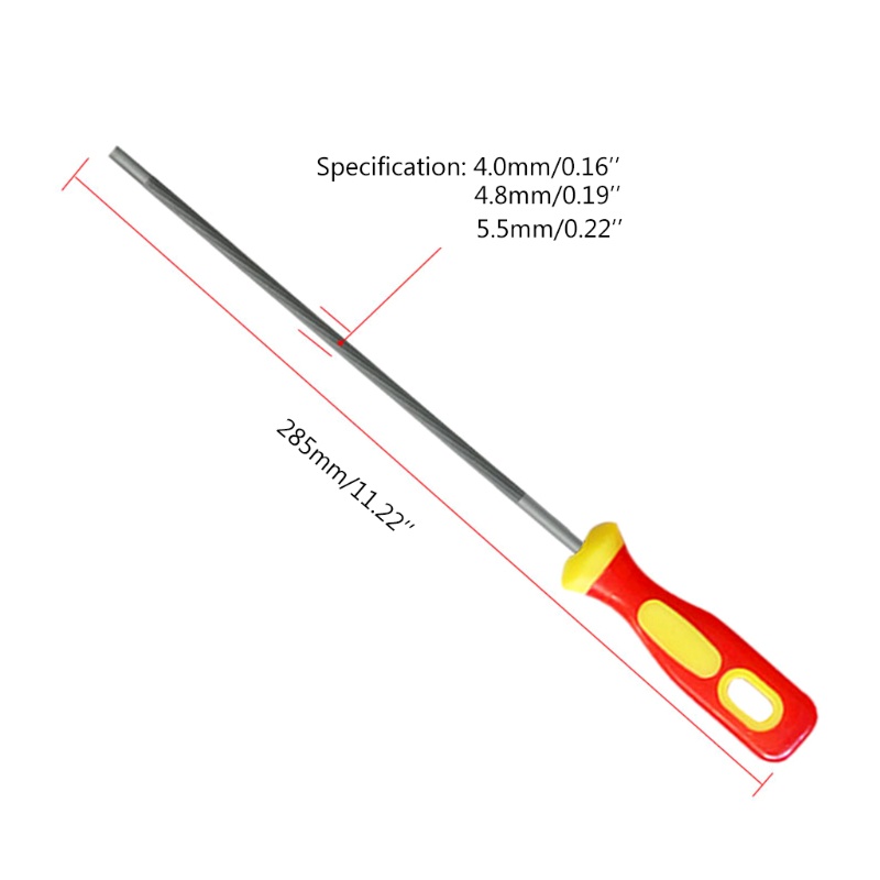 Mary 3pcs / Set File Kikir Rantai Gergaji Mesin Bahan Carbon Steel 4 / 4.8 / 5.5mm