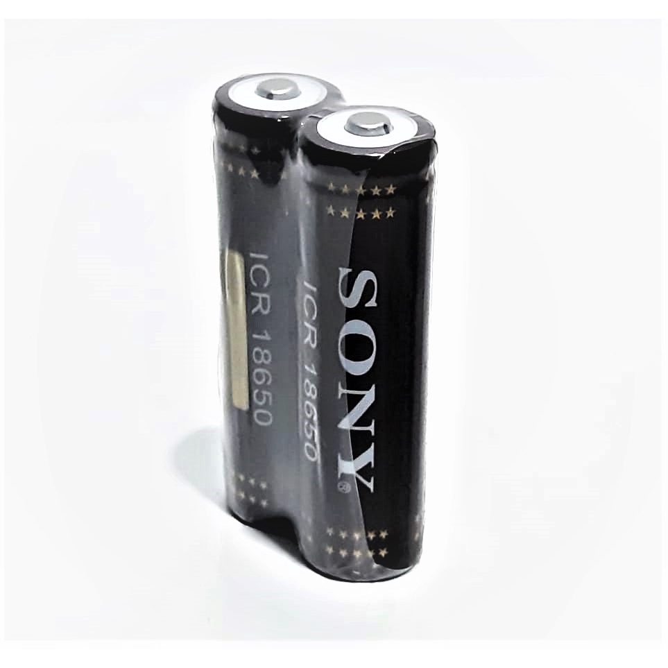 Baterai 18650 Li-ion 3.7volt - 5500mAh Warna Hitam Plus Timbul Isi 2pcs