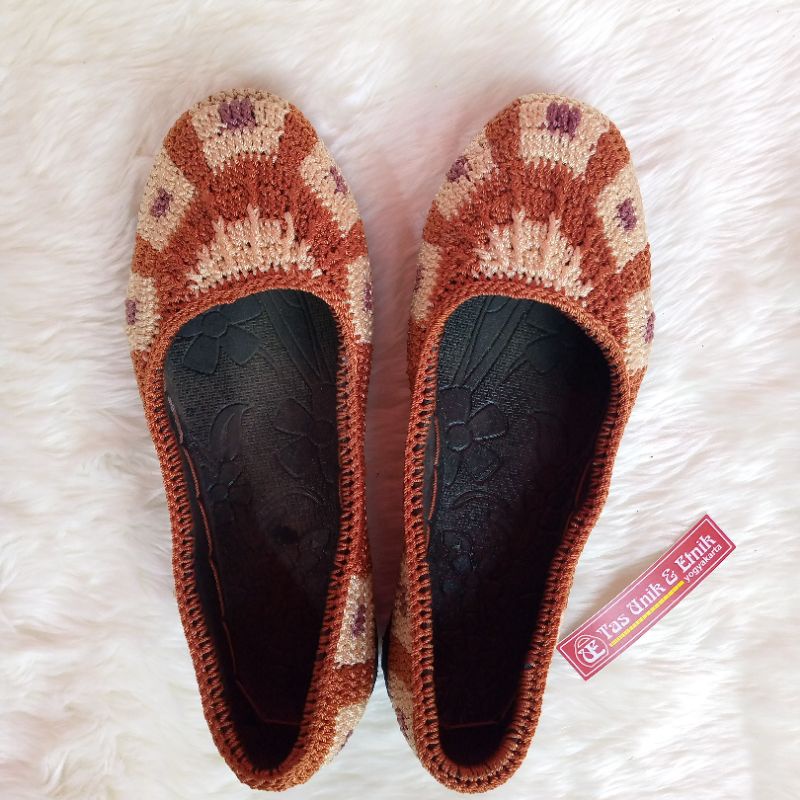 FLAT SHOES RAJUT WANITA SEPATU RAJUT