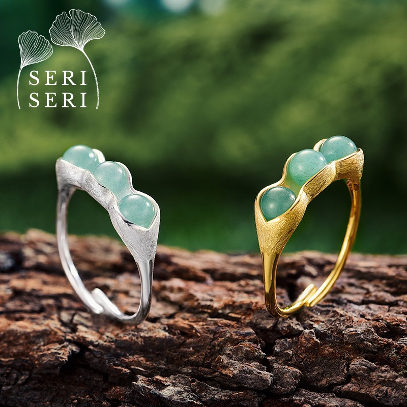 SERI SERI Pea Pods Perak 925 Asli Cincin Wanita Sterling Silver Ring