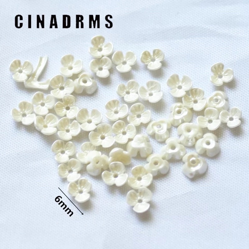BUNGA BEGONIA PUTIH MINI 6mm isi 20pcs bahan deco material hias dekorasi bunga
