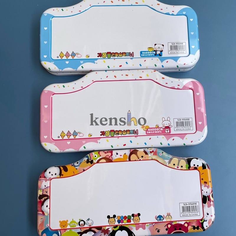 KENSHO Kotak Pensil Kaleng Set Karakter Lucu Import / Pencil Case/ Pastel/ Study Set/ Stationery