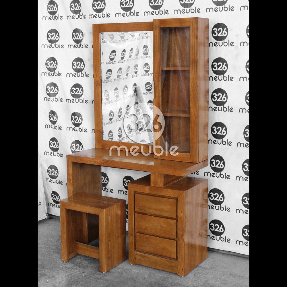 Meja Rias Jati Mebel Jepara, Tolet Minimalis, Meja Kaca Minimalis