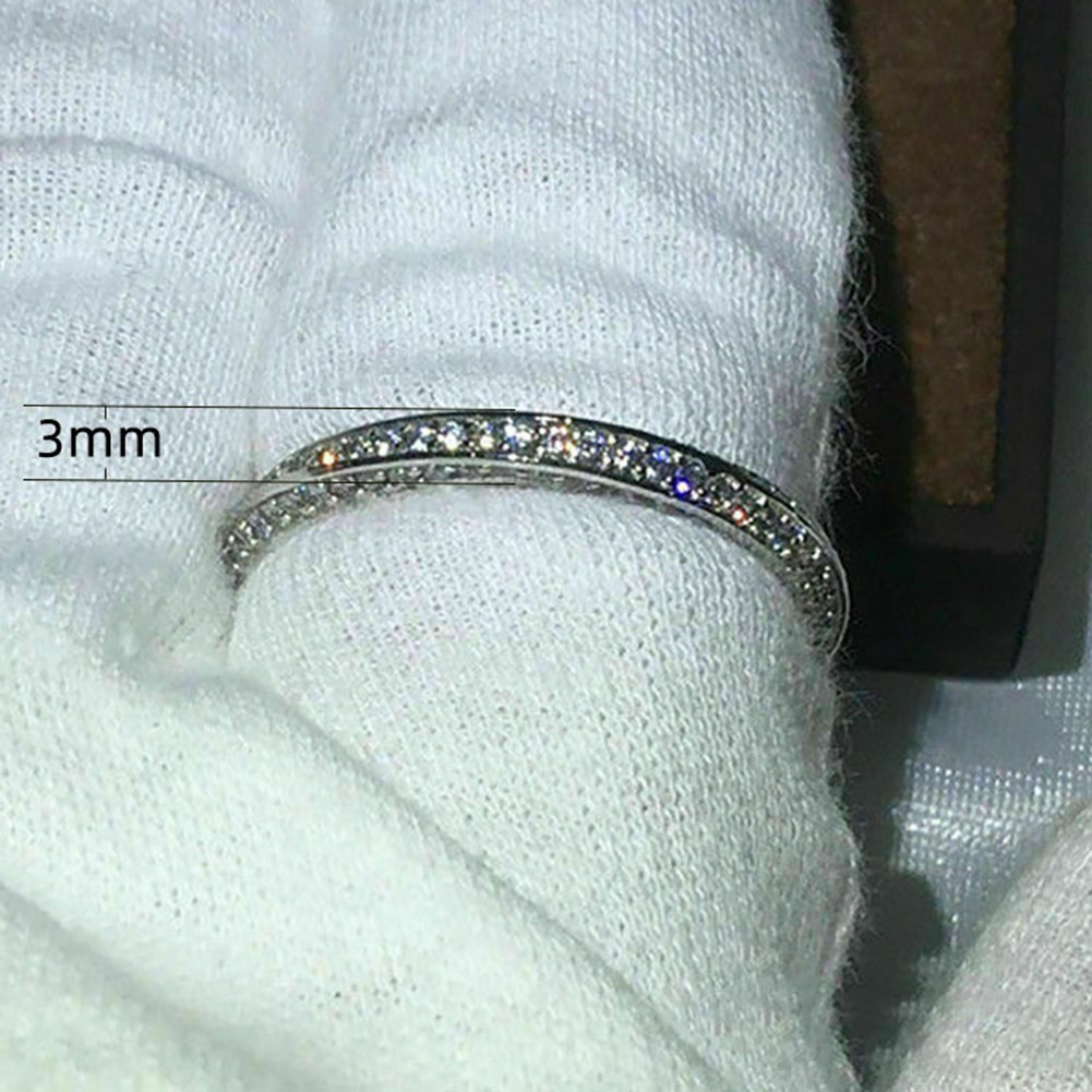 CLEAR NEW Cincin Bahan 925 Sterling Silver Aksen Cubic Zirconia 5a Gaya Vintage Untuk Pernikahan