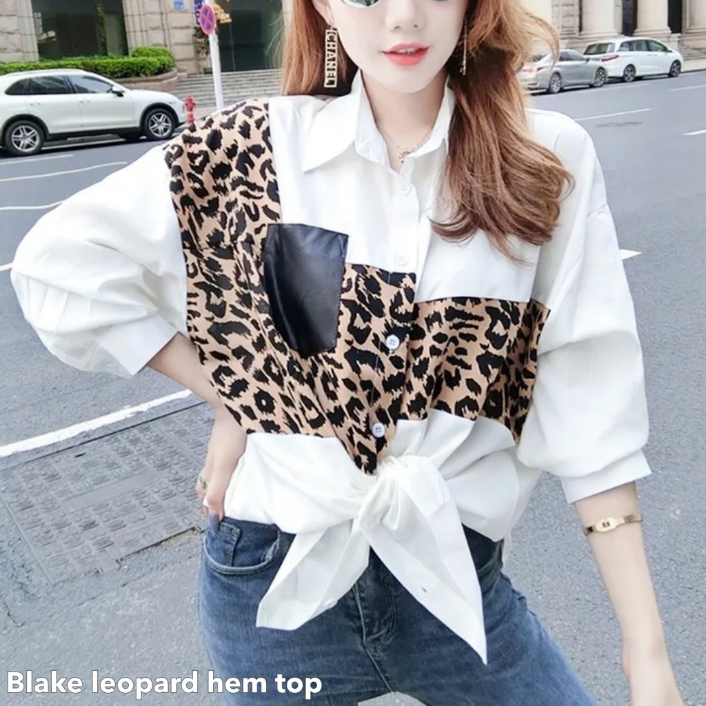 Blake leopard hem top -Thejanclothes