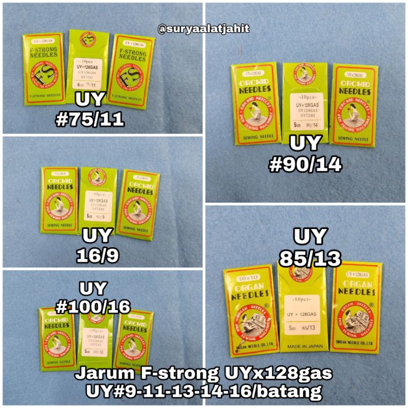 Jarum F-strong UYx128Gas kamkut uk.#9-11-13-14-16 =Rp7.000/1bks