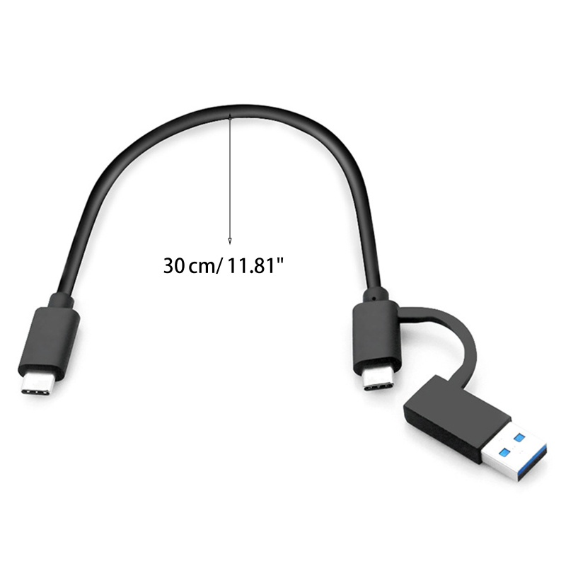 Zzz 2 in 1 Kabel Data / Charger USB 3.0 Tipe C Ke Tipe-C 10Gbps Panjang 30cm