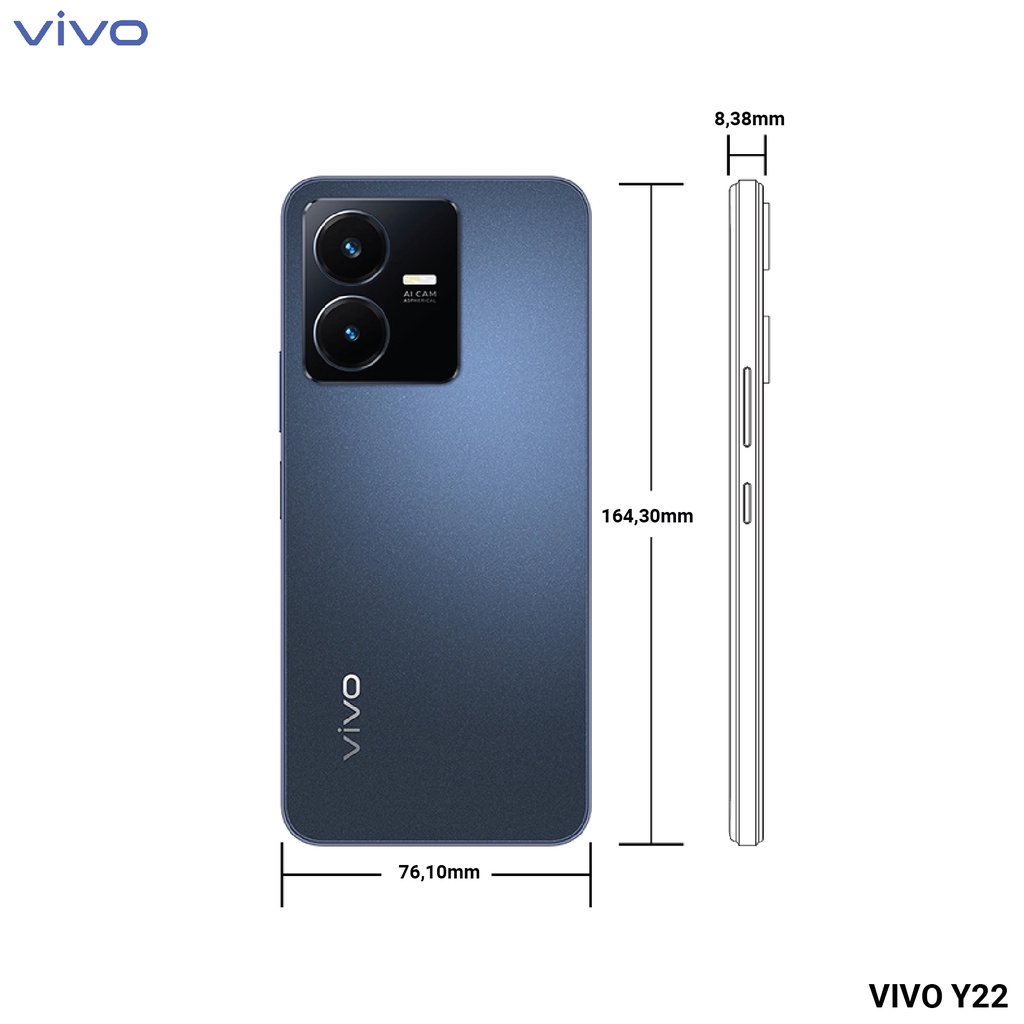 VIVO Y22 4/64 6/128 4/128 RAM 4 6 ROM 64 128 GB 4GB 6GB 64GB 128GB HP Smartphone Android