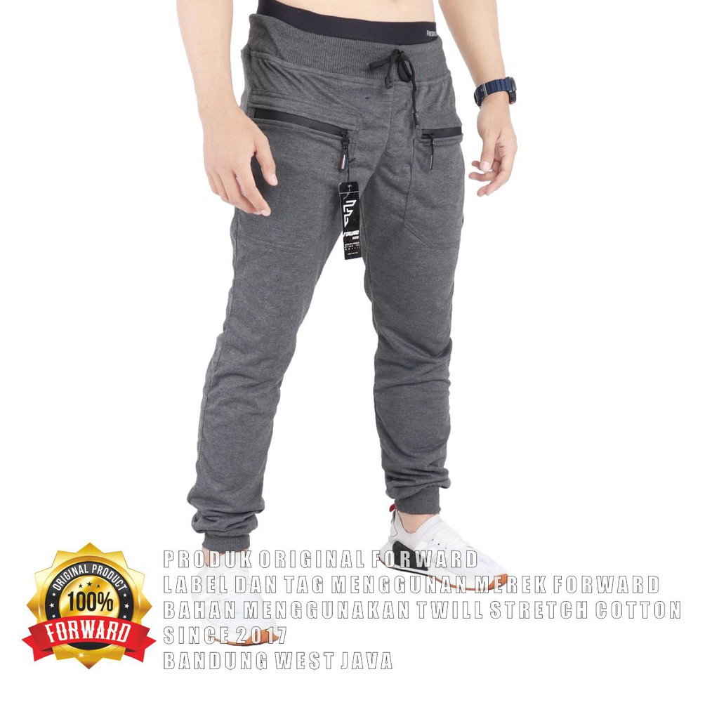 Celana Joger Pria Double Zipper / Celana Jogger / Joggerpants Celana Jogger pants Baby terry FORWARD