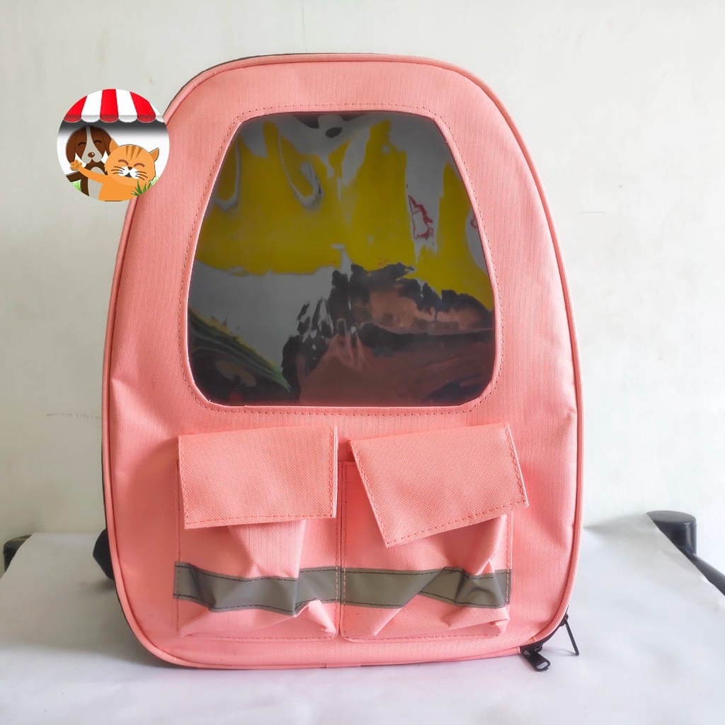 Tas Kucing Anjing Ransel Transparan Mika - Tas Ransel Hewan PC 59