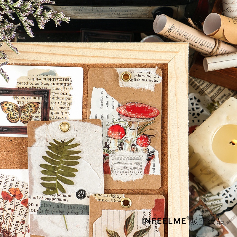 40 Pcs / set Stiker Kertas Motif Tanaman Gaya Retro Untuk Dekorasi