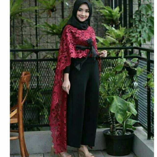 READY STOK (SALE) Cape brukat panjang / cape brokat panjang & Tali