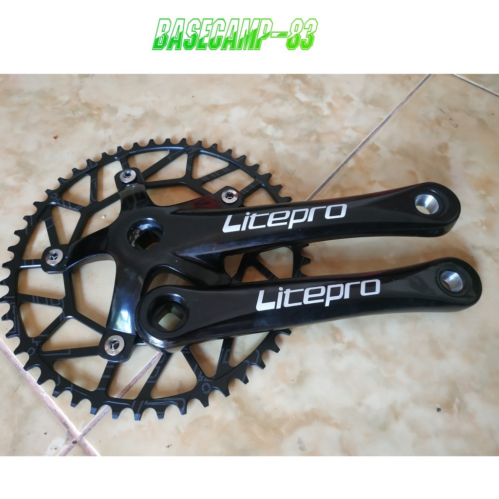 CRANK ARM LITEPRO LITE PRO BCD 130 MM SEPEDA LIPAT MINITRACK FIXIE PLUS CHAINRING LITEPRO