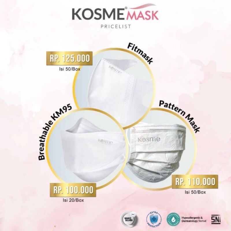 (READY) KOSME MASK MS GLOW / MASKER NANO SILVER MS GLOW ( anti MASKNE)