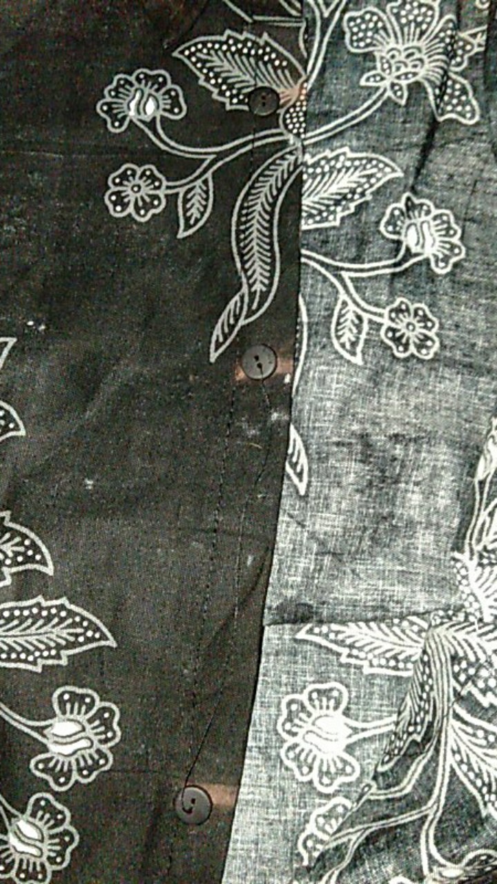 Bswart Hrb026 Kenongo Hem Batik Gunungan Hitam Putih Kemeja Batik Pria