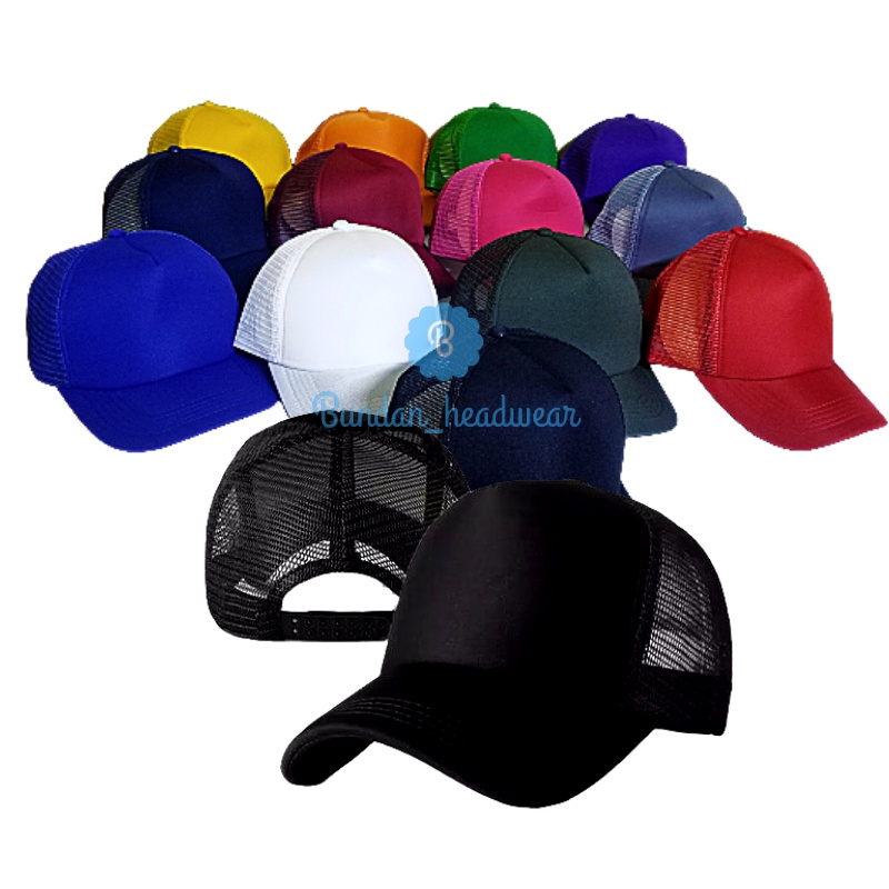 Topi Jaring Polos Trucker Dewasa / Topi Polos / Topi Jala Polos pria wanita / Trucker Hat Dewasa Out