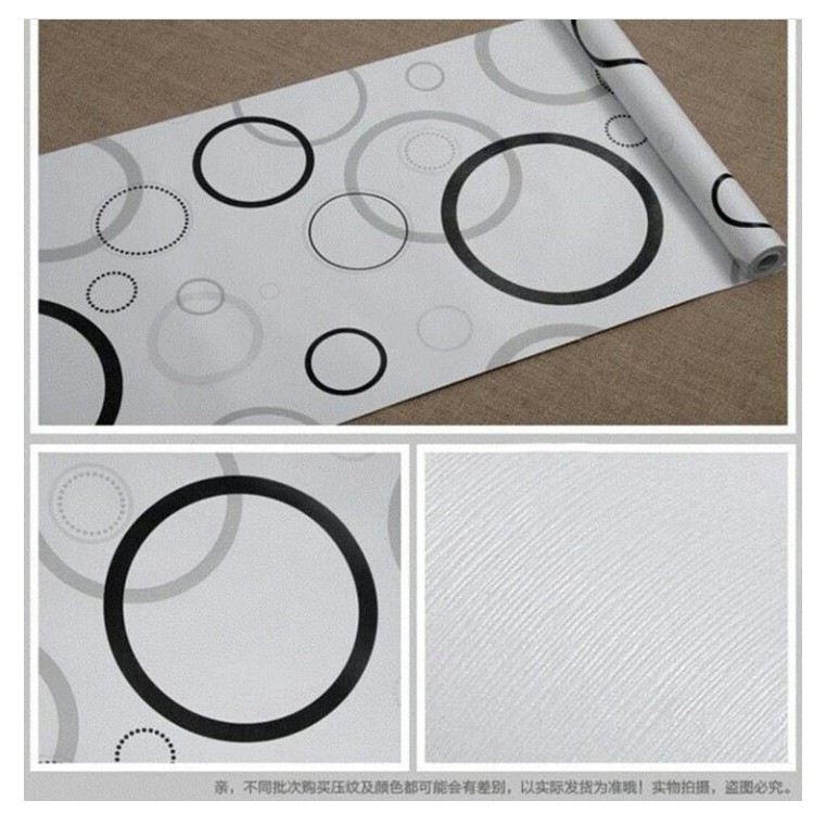 WALLPAPER DINDING 45 CM X 10M /9,5M  STICKER POLKADOT