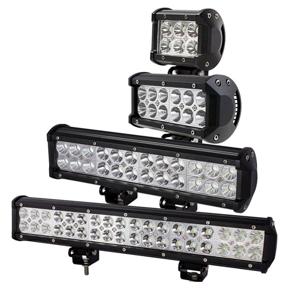 AUXMOTEC Lampu LED Spot Lightbar Mobil Truck ATV SUV 4WD 17.2 Inch 108W - A8 - Black - 7RRS0XBK