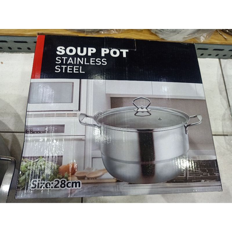 dandang steamer stainless murah / panci steamer calypso stainless / panci kukusan ukuran 24 cm 28 cm / soup pot 28cm calypso