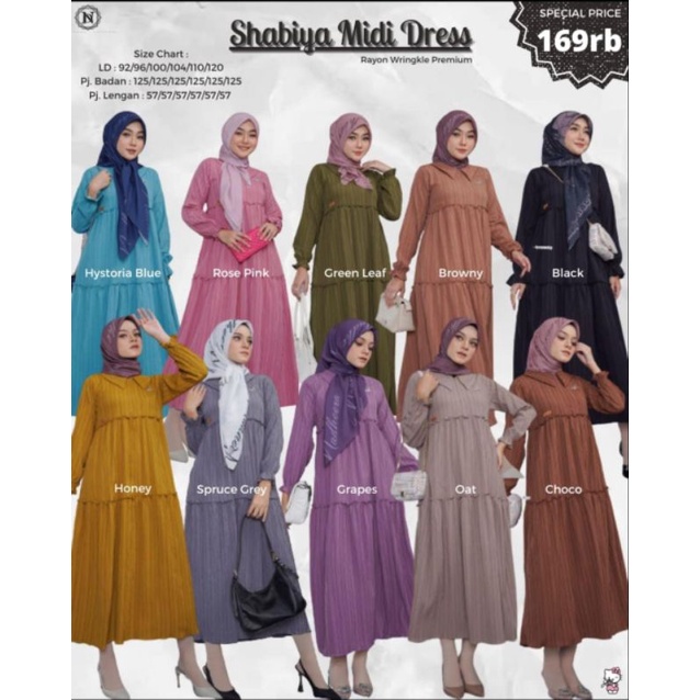 Jual Promo Special Price Shabiya Midi Dress By Nadheera Luxury Shopee