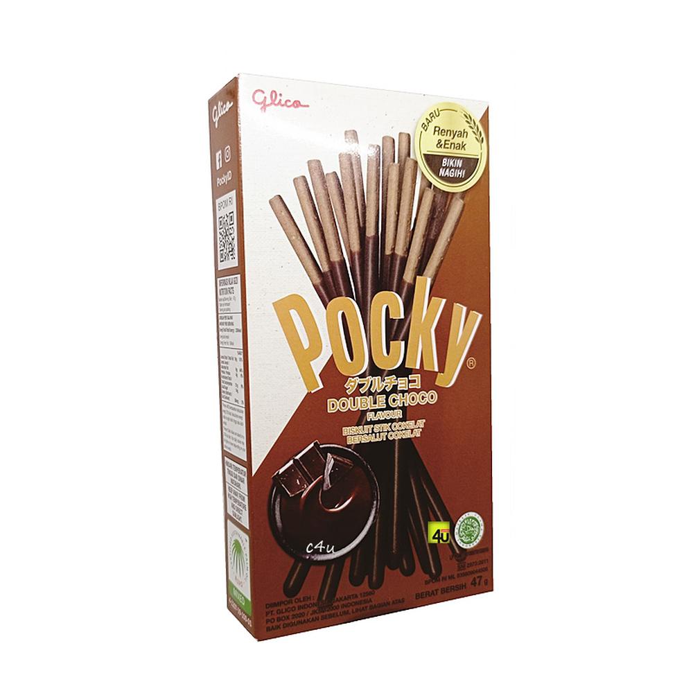 POCKY DOUBLE CHOCO/BISKUIT STIK COKELAT 47g
