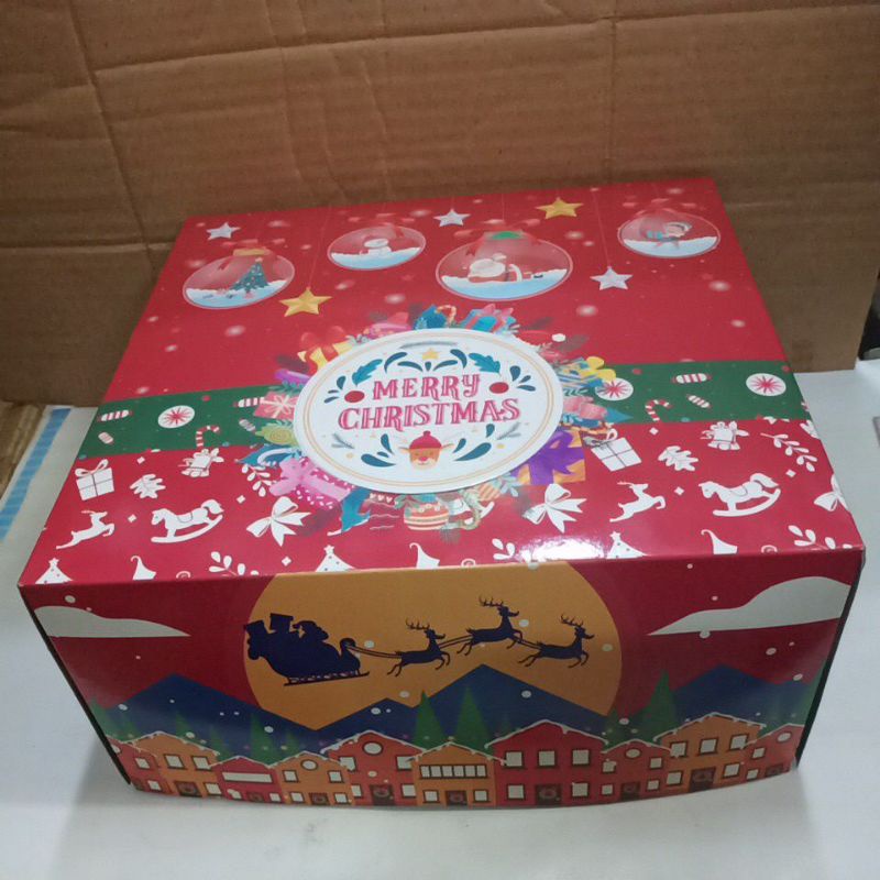 

Dus Kotak Box Kue Tema Natal Merry Christmas 25 x 25 x 10 cm