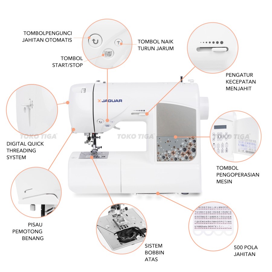 Mesin Jahit JAGUAR 405 / DQS405 + Meja Tambahan (Digital Computerised)