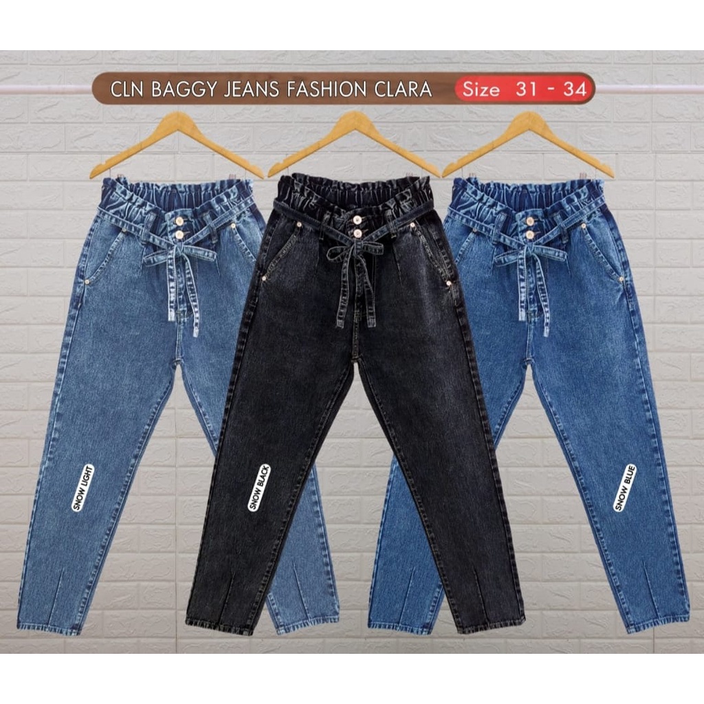 FS - Celana Jeans Wanita Pinggang Full Karet - Celana Jeans Wanita Tali Pinggang - Jeans Wanita Non 