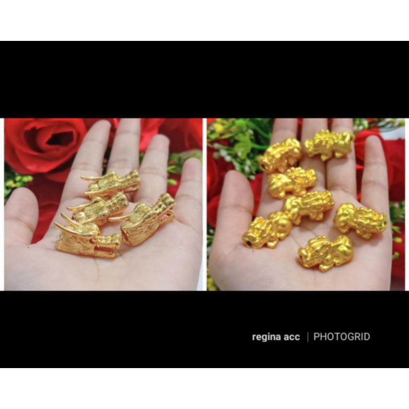 liontin PIXIU 24K emas Hongkong charm liontin